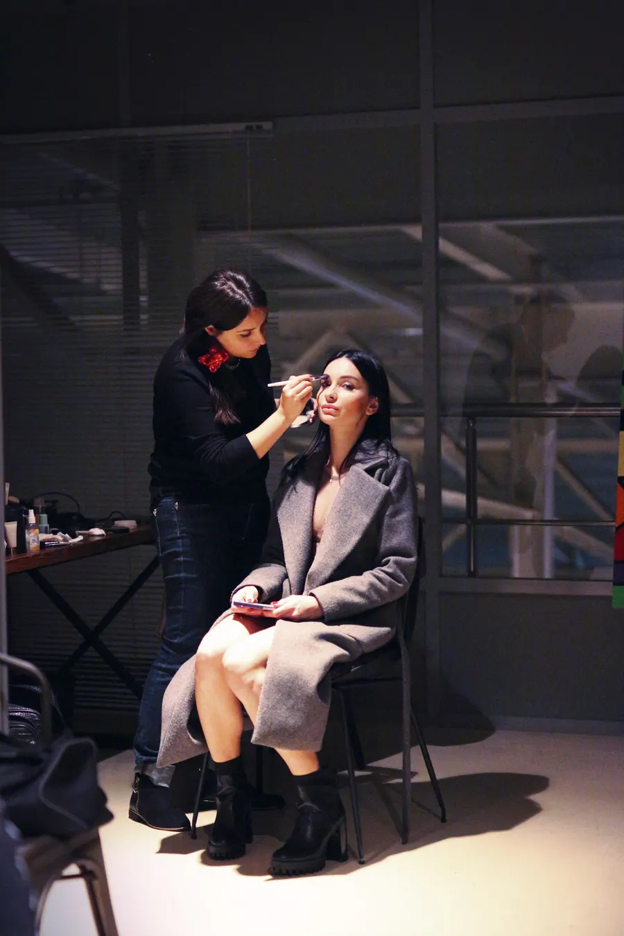 Makeup session in the studio